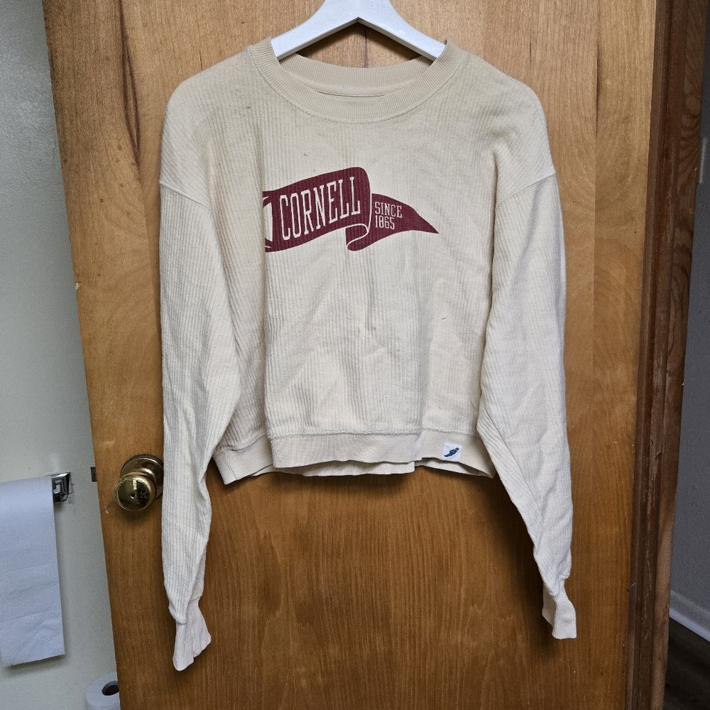 Cornell Since 1865 Cream Long Sleeve Top